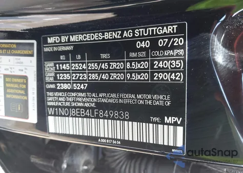 2020 Mercedes-Benz Glc 300 Coupe 4Matic z USA, uszkodzony, nr VIN W1N0J8EB4LF849838